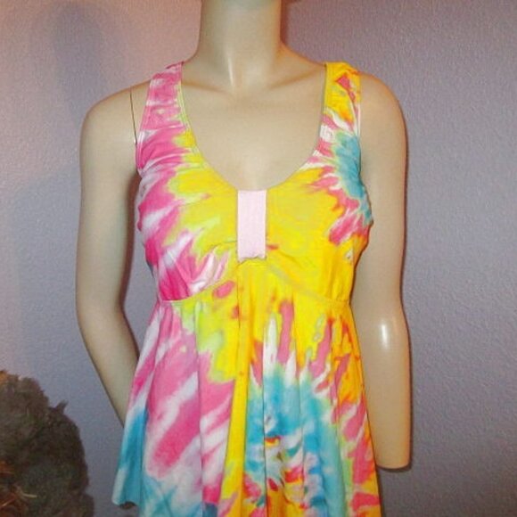 NEW Esprlia TIE DYE Boho Size 18W TANKIN Swim TOP Witchy HANKY Hippie PLUS Tunic - Picture 2 of 12